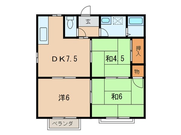 サンビレッジ津福の物件間取画像